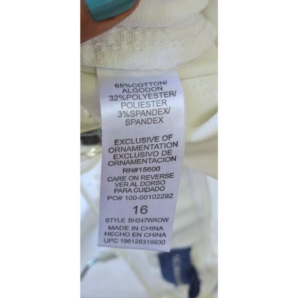 Democracy Ab Solution Kick Flare Capri Crop White Jeans Tummy Control Size 16 - Picture 8 of 10